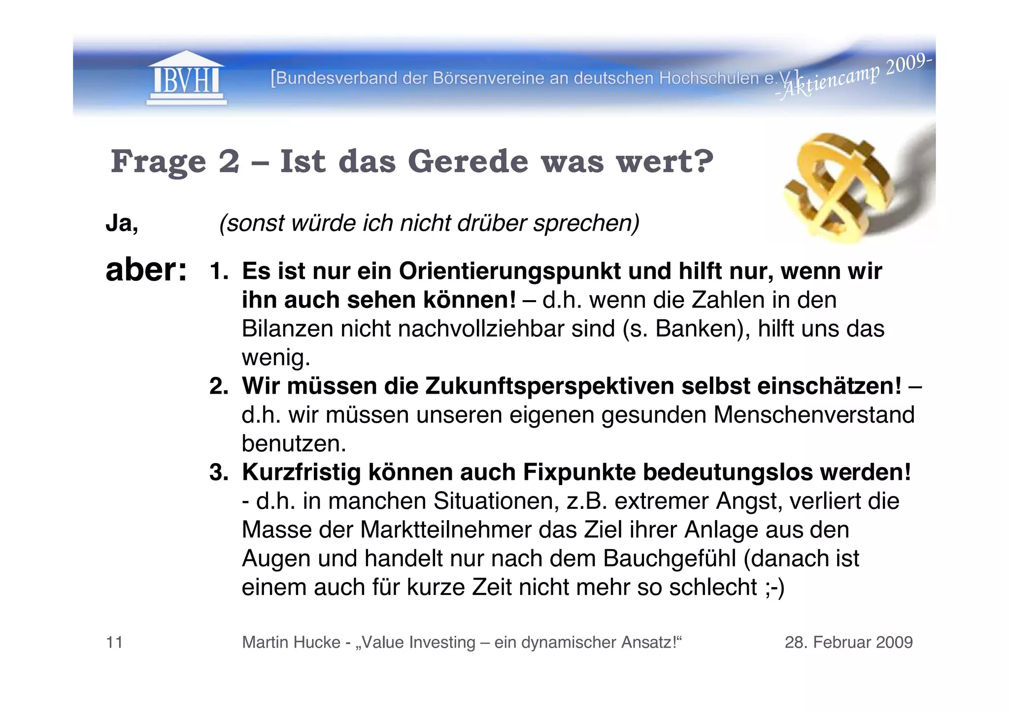 Martin Hucke Value Investing 2. Aktiencamp