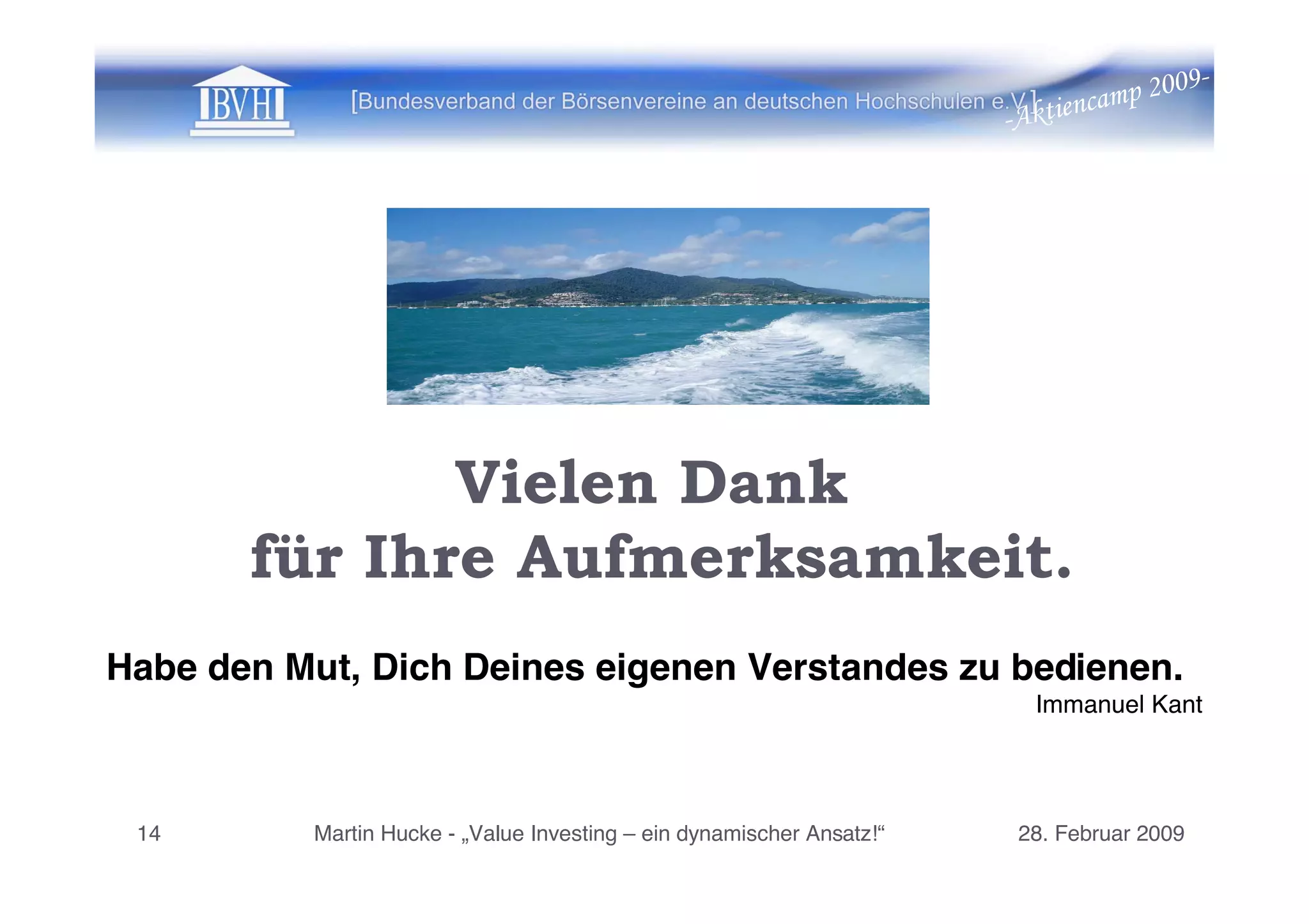 Martin Hucke Value Investing 2. Aktiencamp