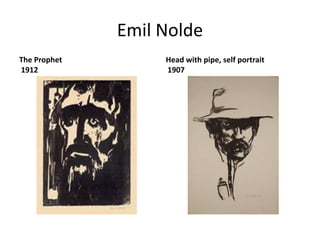 Emil NoldeThe Prophet 1912Head with pipe, self portrait 1907