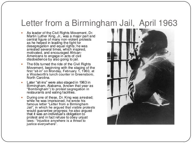 Letter from Birmingham Jail by Martin Luther King Jr. Letter from Birmingham Jail by Martin Luther King Jr.