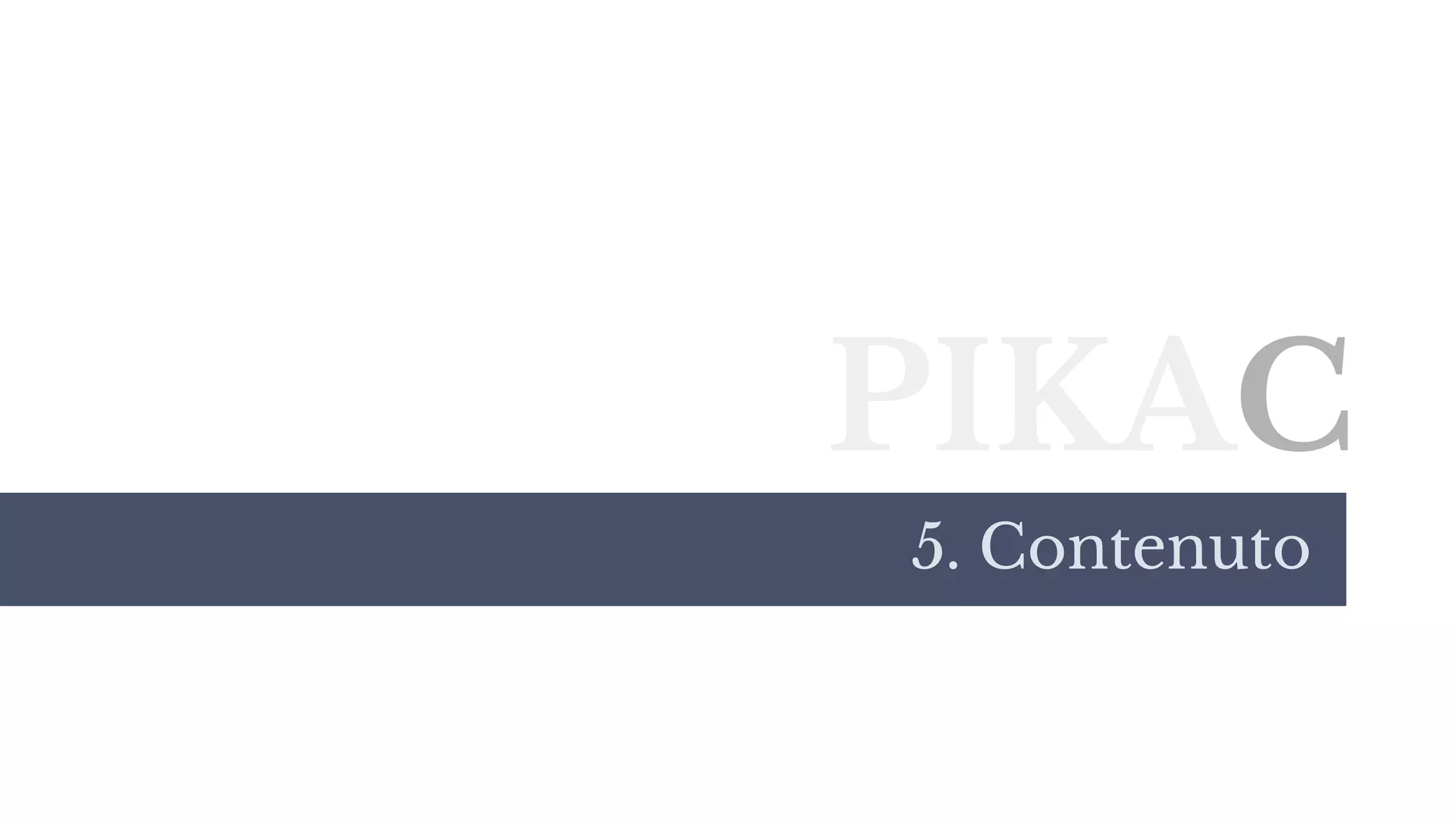 PIKAC
5. Contenuto
 