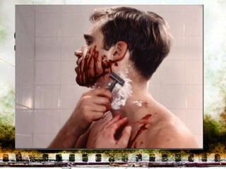 (Cortometraje)
Este film es una metáfora de la Guerra de Vietman. Un
   hombre entra en un baño de porcelana perfectamente
   blanca y esterilizada, y comienza a afeitarse; en el
   proceso se corta y mucho, pero procede hasta que la
   sangre lo cubre y empieza a caer sobre el suelo,
   contrastando el rojo con el impecable blanco del baño.
 