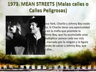 Sinopsis:
En el barrio de Little Italy de Nueva York, Charlie y Johnny Boy están
   tratando de entrar en el centro. Si Charlie tiene una oportunidad
   gracias a su tío bien integrada en la mafia que promete la
   gestión de un restaurante, Johnny Boy, que ha acumulado unas
   deudas que puede honrar y multiplicar parece cada vez más
   como provocaciones. Charlie, marcada por la religión y la figura
   de San Francisco de Asís, tratando de salvar a Johnny Boy, que
   condena a sí mismo todos los días...
 