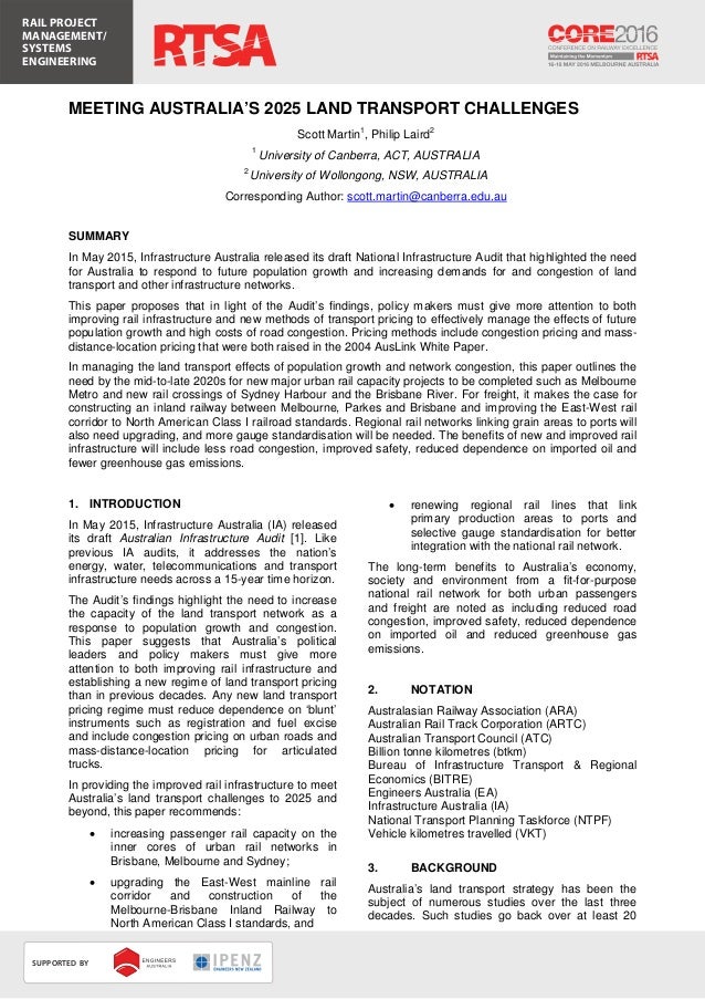Meeting Australia's 2025 Land Transport Challenges