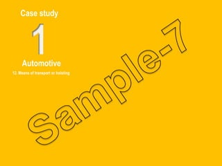 Case study
Automotive
12. Means of transport or hoisting
 