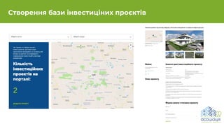 Створення бази інвестиціних проєктів
 