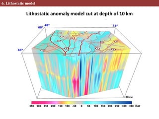Lithostatic anomaly model cut at depth of 10 km
6. Lithostatic model
Bar
 