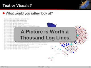 Text or Visuals?
  ►What would you rather look at?
     Jun   17   09:42:30   rmarty   ifup: Determining IP information fo...