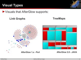 Visual Types
  ►Visuals that AfterGlow supports:

                Link Graphs                                  TreeMaps


...