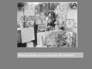 Maruja Mallo en su estudio de Madrid.
 
