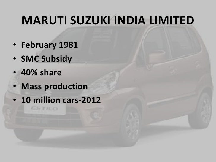 Maruti Suzuki Car Insurance Tie Ups Maruti suzuki india limited
