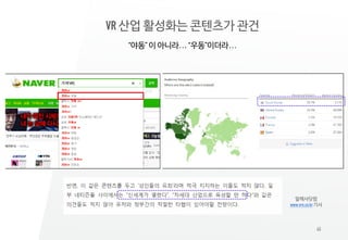 45
VR 산업 활성화는 콘텐츠가 관건
“야동” 이 아니라… “우동”이더라…
알렉사닷컴
www.vrn.co.kr기사
 