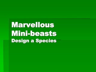 Marvellous
Mini-beasts
Design a Species
 