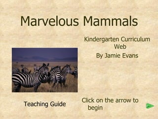 Marvelous Mammals ,[object Object],[object Object],[object Object],Teaching Guide 