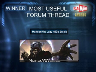 MOST USEFUL
FORUM THREAD
WINNER
 