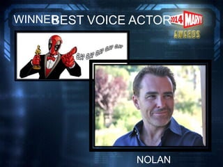 BEST VOICE ACTORWINNER
NOLAN
 