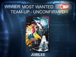 MOST WANTED
TEAM-UP - UNCONFIRMED
WINNER
JUBILEE
 