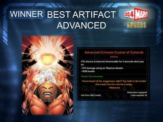 BEST ARTIFACT
ADVANCED
WINNER
 