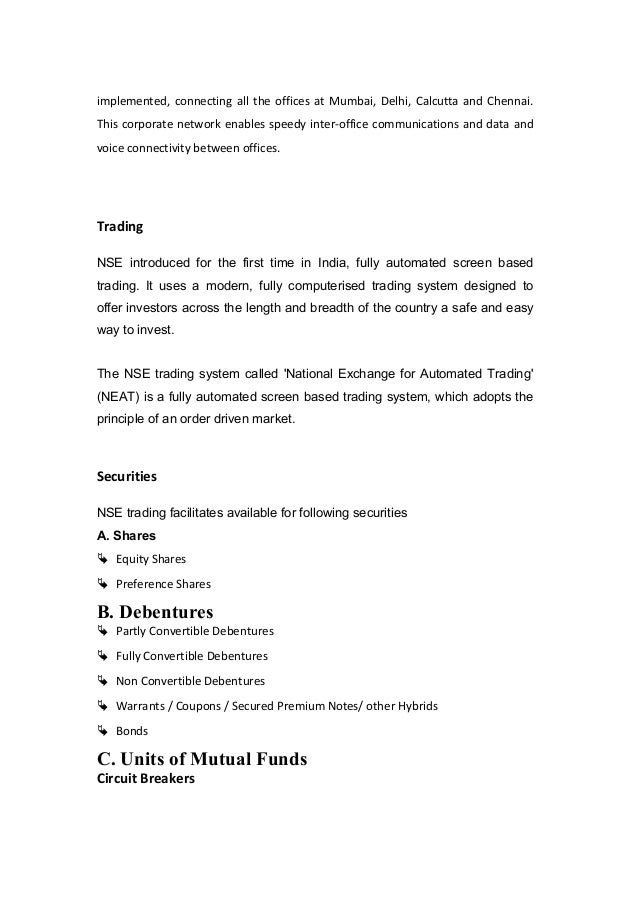 Screen based trading system was introduced nationwide by