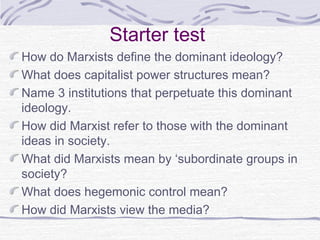 Marxism and dominant ideologies new | PPT