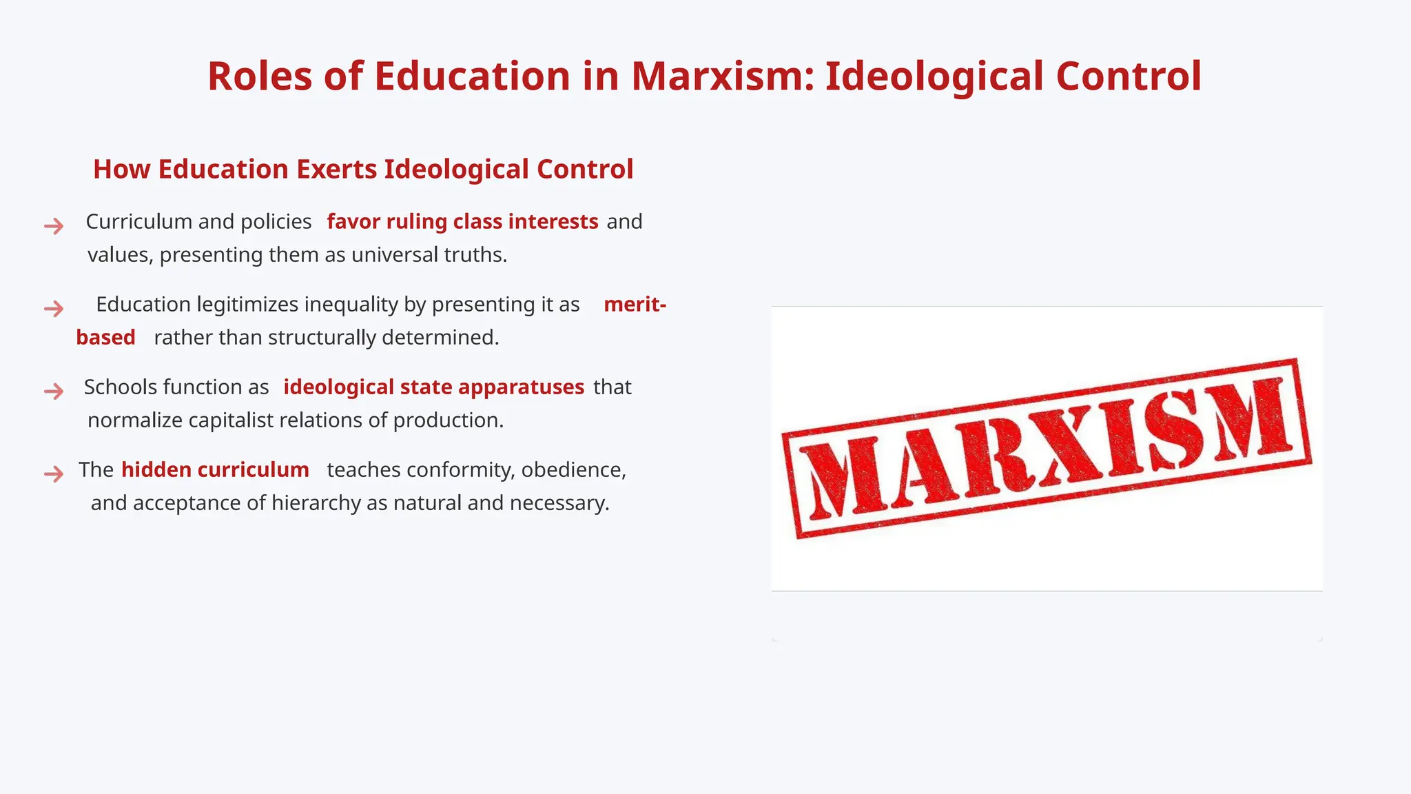 Marxism in education refers to the appli | PPTX