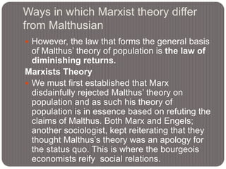 Based Marx Marxist theory on population growth | PPTX