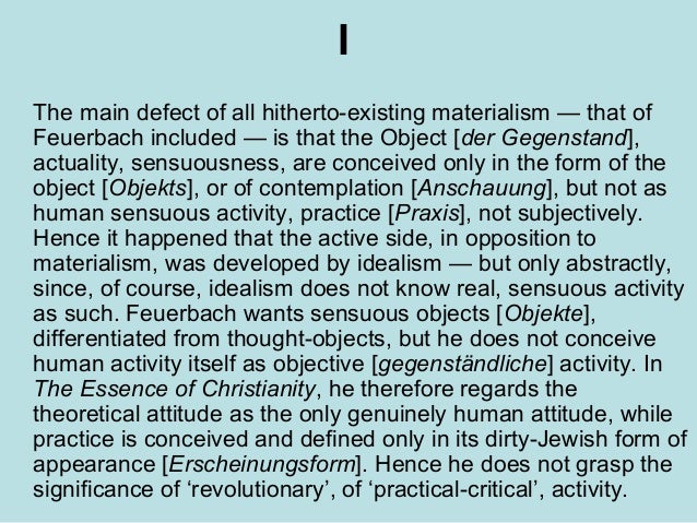 Thesis on feuerbach