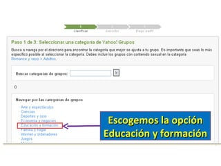 Escogemos la opción Educación y formación 