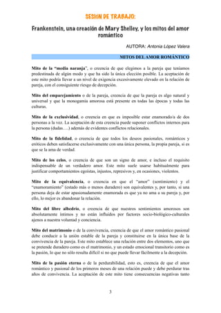 Mary Shelley Sex - SesiÃ³n de Trabajo: Frankestein, una creaciÃ³n de Mary Shelley, y los Mitos  del Amor RomÃ¡ntico