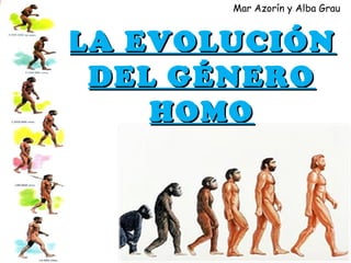 Mar Azorín y Alba Grau

LA EVOLUCIÓN
DEL GÉNERO
HOMO

 