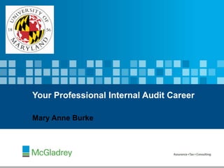 Your Professional Internal Audit Career

Mary Anne Burke
 