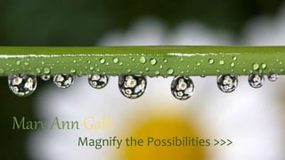 Mary Ann Galli
Magnify the Possibilities >>>
 
