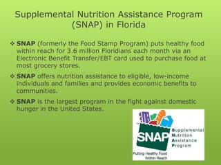 Visuals & Demographics
• Visuals are used by grocery store
owners to communicate with WIC
assisted members of South Florida
communities.
• These signs can be found in stores
such as Walmart Supercenters,
Publix, Sedano’s Supermarket, and
Winn-Dixie throughout South
Florida according to a list of vendors
provided by the Florida Department
of Health. However, these sings are
less conspicuous in low-income
areas, for example, parts of
Hollywood (east), parts of Miami,
Hallandale, etc.

 