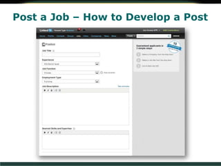 Post a Job – How to Develop a Post
 