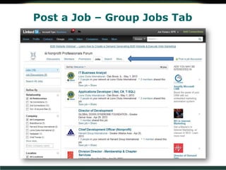 Post a Job – Group Jobs Tab
 