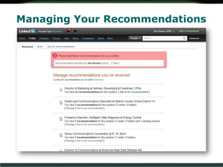 Managing Your Recommendations
 