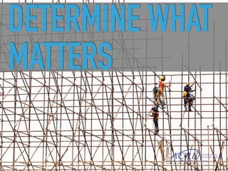 DETERMINE WHAT
MATTERS
 