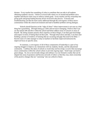 My Personal Leadership Style