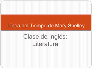 Clase de Inglés:
Literatura
Línea del Tiempo de Mary Shelley
 