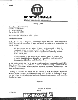 Marysville Request Letter