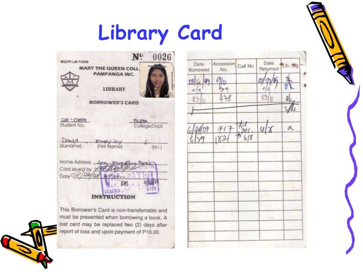 mqcpi library orientation sample of library card