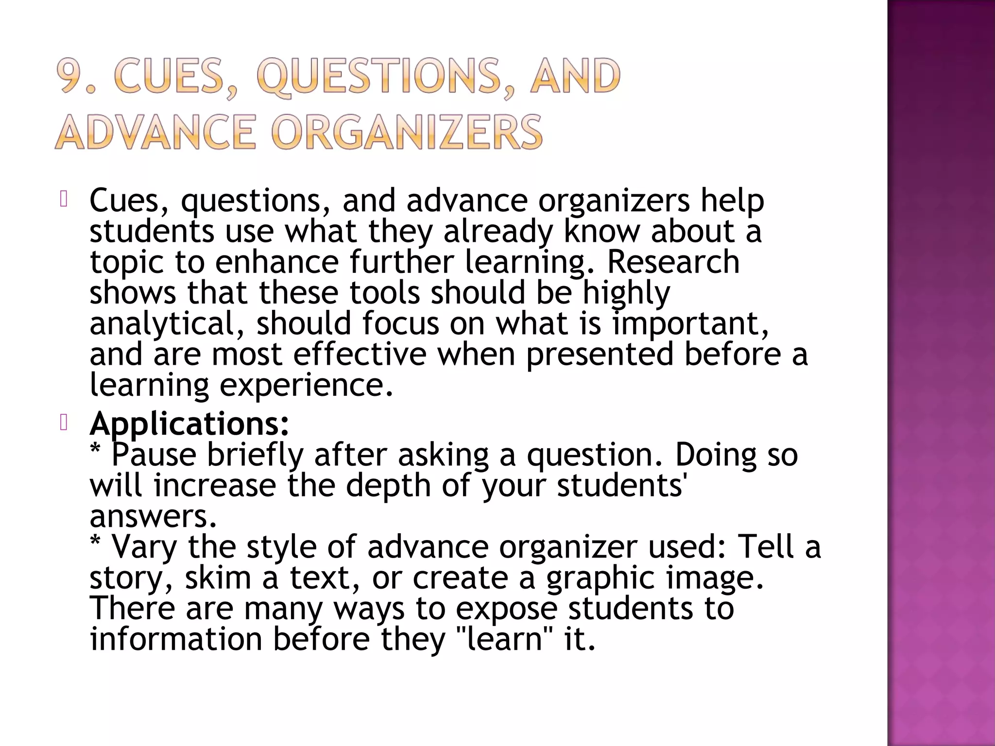 Marzano’s 9 instructional strategies | PPT