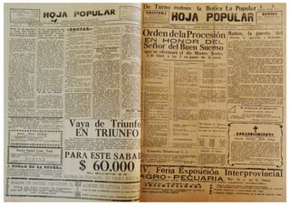 El Periódico  "Hoja Popular"  del mes de  Marzo 1944