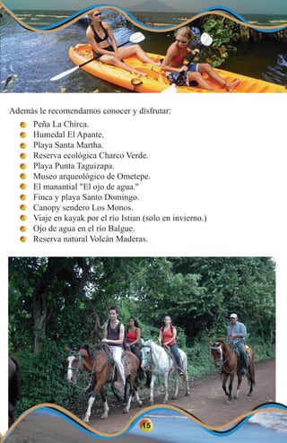 15
Además le recomendamos conocer y disfrutar:
Peña La Chirca.
Humedal El Apante.
Playa Santa Martha.
Reserva ecológica Ch...