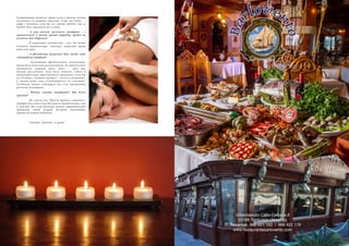 60 Bсе по-русски - Vse po russki Vse po russki - Bсе по-русски 61
Газированные напитки, вроде колы и фанты, нужно
исключить из рациона навсегда. «Cafe con leche» –
кофе с молоком, если вы его сильно любите, как я,
можно пить максимум раз в день.
	 - А как насчет «русского» завтрака – с
шампанским? С точки зрения аюрведы, вреден ли
алкоголь для здоровья?
	 - В умеренных количествах – нет. Но лучше
отдавать предпочтение «чистым» напиткам вроде
вина или пива.
	 - А физические нагрузки? Как часто надо
заниматься спортом?
​	 - Активными физическими нагрузками,
вроде бега или езды на велосипеде, не обязательно
заниматься каждый день. Двух – трех раз
вполне достаточно. Зато йогу, пилатес, тайчи и
медитацию надо практиковать ежедневно хотя бы
по 10 минут. Главное правило – потеть ежедневно.
С потом ваше тело освобождается от токсинов.
Особенно важно соблюдать все эти ежедневные
ритуалы женщинам.
​	 - Почему именно женщинам? Мы более
хрупкие?
​	 - Не совсем так. Просто процесс старения у
женщин наступает куда быстрее и стремительнее, чем
у мужчин. Но если однажды сделать аюрведические
привычки своей второй натурой, негативных
процессов можно избежать.
	 - Спасибо, Даниэла, и удачи!
 