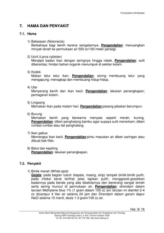 Pedoman Teknis Sukses Wirausaha Budidaya Ikan Mas | PDF