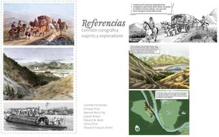 Referencias
Comisón corográﬁca
viajeros y exploradores
Carmelo Fernandez
Enrique Price
Manuel Maria Paz
Joseph Brown
Edward W. Mark
Henry Price
Édouard François André
 