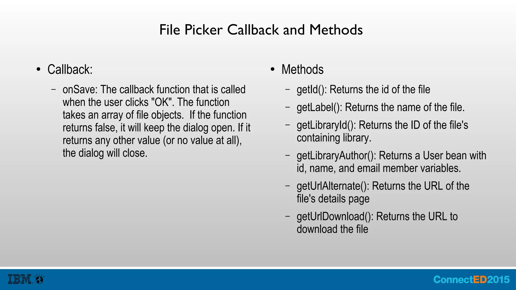 iWidget
● An iWidget is a browser-based component
model used to extend IBM Connections.
– Single Rendering Domain with Connections
– Scoped with Context
– Modes and Properties Sets and Eventing
– Server-Side Proxy (or use CORS)
● An iWidget is an XML markup that links to
CSS Resources and JavaScript
– Located at any URL (Local or Remote)
– Cached
● Small Bit of Admin Needed
public.dhe.ibm.com/software/dw/lotus/mashups/developer/iwidget-spec-v2.pdf
https://connections.imaginnado.com/connections/resources/web/
lconn.comm/widgets/helloWorld/HelloWorld.xml
 