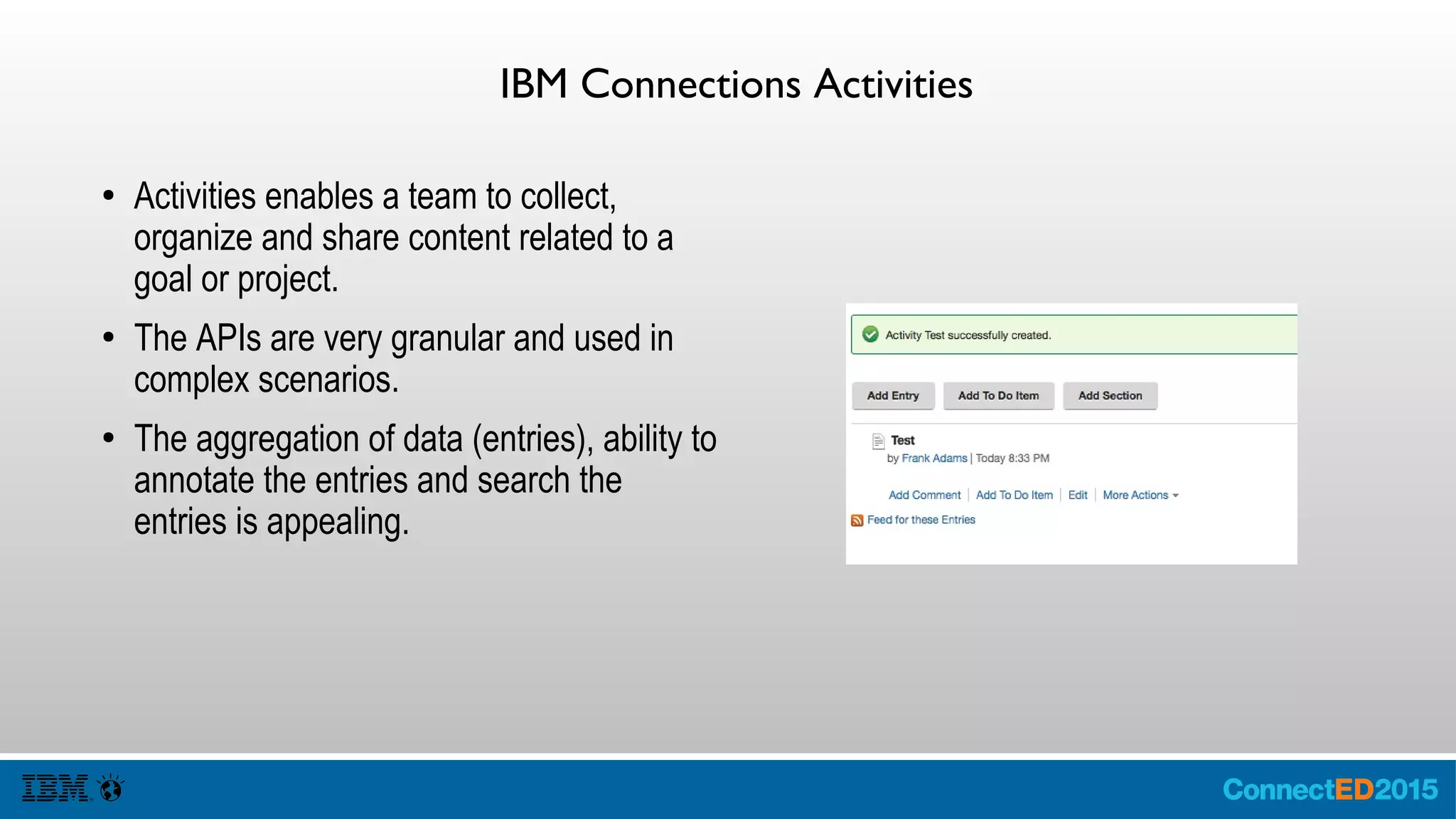 IBM Connections Bookmarks
● Bookmarks is a social bookmarking
system to record resources which are of
interest to others and to share and
discover.
● Note the Implementation of Bookmarks
and Communities Bookmarks are
different.
 