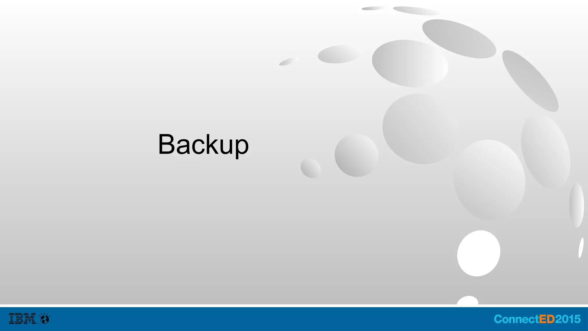 Notices and Disclaimers
Copyright © 2015 by International Business Machines Corporation (IBM). No part of this document may be reproduced or transmitted in any form without written permission from IBM.
U.S. Government Users Restricted Rights - Use, duplication or disclosure restricted by GSA ADP Schedule Contract with IBM.
Information in these presentations (including information relating to products that have not yet been announced by IBM) has been reviewed for accuracy as of the date of initial publication and could include
unintentional technical or typographical errors. IBM shall have no responsibility to update this information. THIS DOCUMENT IS DISTRIBUTED "AS IS" WITHOUT ANY WARRANTY, EITHER EXPRESS OR IMPLIED.
IN NO EVENT SHALL IBM BE LIABLE FOR ANY DAMAGE ARISING FROM THE USE OF THIS INFORMATION, INCLUDING BUT NOT LIMITED TO, LOSS OF DATA, BUSINESS INTERRUPTION, LOSS OF
PROFIT OR LOSS OF OPPORTUNITY. IBM products and services are warranted according to the terms and conditions of the agreements under which they are provided.
Any statements regarding IBM's future direction, intent or product plans are subject to change or withdrawal without notice.
Performance data contained herein was generally obtained in a controlled, isolated environments. Customer examples are presented as illustrations of how those customers have used IBM products and the results
they may have achieved. Actual performance, cost, savings or other results in other operating environments may vary.
References in this document to IBM products, programs, or services does not imply that IBM intends to make such products, programs or services available in all countries in which IBM operates or does business.
Workshops, sessions and associated materials may have been prepared by independent session speakers, and do not necessarily reflect the views of IBM. All materials and discussions are provided for informational
purposes only, and are neither intended to, nor shall constitute legal or other guidance or advice to any individual participant or their specific situation.
It is the customer’s responsibility to insure its own compliance with legal requirements and to obtain advice of competent legal counsel as to the identification and interpretation of any relevant laws and regulatory
requirements that may affect the customer’s business and any actions the customer may need to take to comply with such laws. IBM does not provide legal advice or represent or warrant that its services or products
will ensure that the customer is in compliance with any law.
Information concerning non-IBM products was obtained from the suppliers of those products, their published announcements or other publicly available sources. IBM has not tested those products in connection with
this publication and cannot confirm the accuracy of performance, compatibility or any other claims related to non-IBM products. Questions on the capabilities of non-IBM products should be addressed to the suppliers
of those products. IBM does not warrant the quality of any third-party products, or the ability of any such third-party products to interoperate with IBM’s products. IBM EXPRESSLY DISCLAIMS ALL WARRANTIES,
EXPRESSED OR IMPLIED, INCLUDING BUT NOT LIMITED TO, THE IMPLIED WARRANTIES OF MERCHANTABILITY AND FITNESS FOR A PARTICULAR PURPOSE.
The provision of the information contained herein is not intended to, and does not, grant any right or license under any IBM patents, copyrights, trademarks or other intellectual property right.
IBM, the IBM logo, ibm.com, BrassRing®, Connections™, Domino®, Global Business Services®, Global Technology Services®, SmartCloud®, Social Business®, Kenexa®, Notes®, PartnerWorld®, Prove It!®,
PureSystems®, Sametime®, Verse™, Watson™, WebSphere®, Worklight®, are trademarks of International Business Machines Corporation, registered in many jurisdictions worldwide. Other product and service
names might be trademarks of IBM or other companies. A current list of IBM trademarks is available on the Web at "Copyright and trademark information" at: www.ibm.com/legal/copytrade.shtml.
 